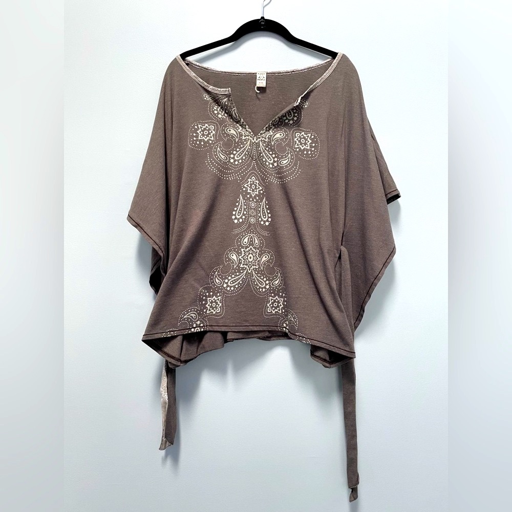Free People Kimono poncho tie top - M
